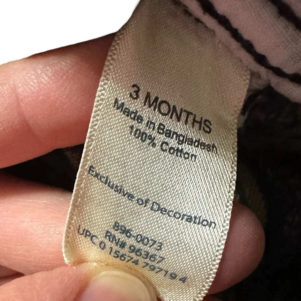 OshKosh B'Gosh Kids Grey Denim PinStripe Overalls Moose Print 3 Months